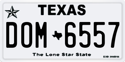 TX license plate DOM6557