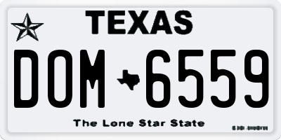 TX license plate DOM6559