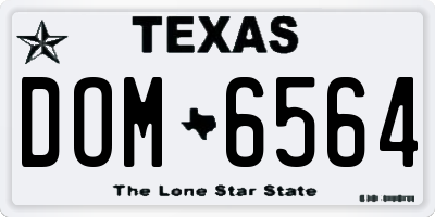 TX license plate DOM6564
