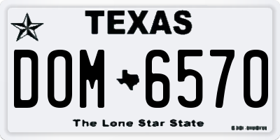 TX license plate DOM6570
