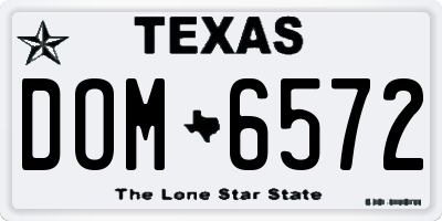 TX license plate DOM6572