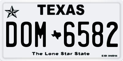 TX license plate DOM6582