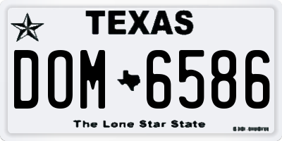 TX license plate DOM6586