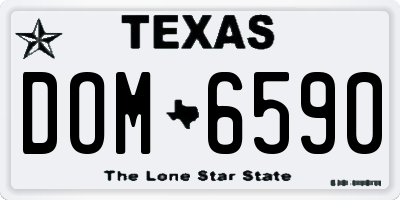 TX license plate DOM6590