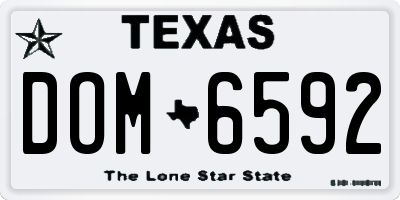 TX license plate DOM6592