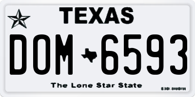 TX license plate DOM6593