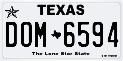 TX license plate DOM6594
