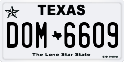 TX license plate DOM6609