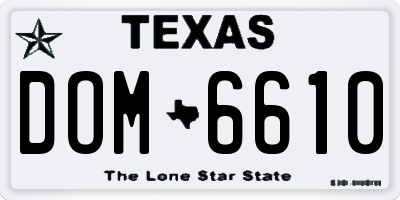 TX license plate DOM6610