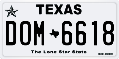 TX license plate DOM6618