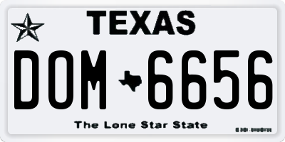 TX license plate DOM6656