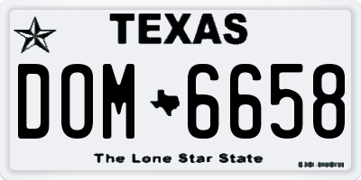 TX license plate DOM6658