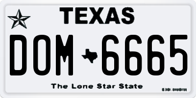TX license plate DOM6665