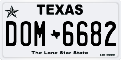 TX license plate DOM6682