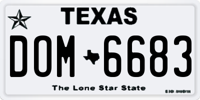 TX license plate DOM6683