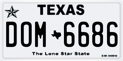 TX license plate DOM6686