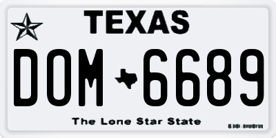 TX license plate DOM6689