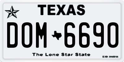 TX license plate DOM6690