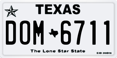 TX license plate DOM6711