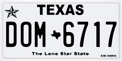 TX license plate DOM6717