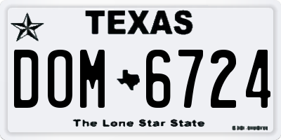 TX license plate DOM6724