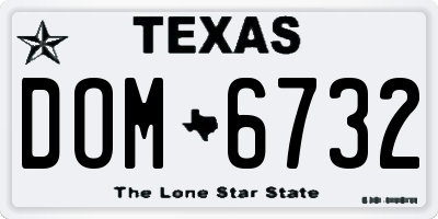 TX license plate DOM6732