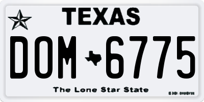 TX license plate DOM6775