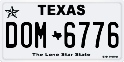 TX license plate DOM6776