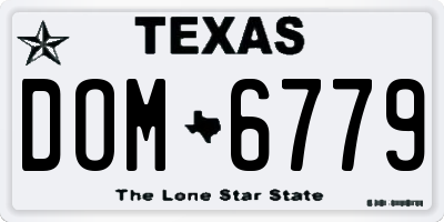 TX license plate DOM6779