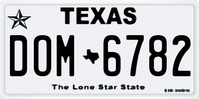 TX license plate DOM6782
