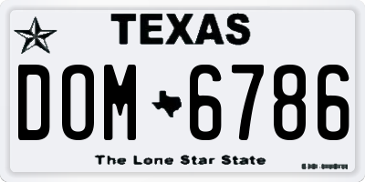 TX license plate DOM6786