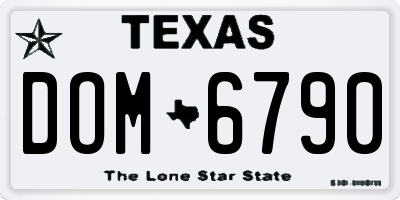 TX license plate DOM6790