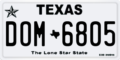 TX license plate DOM6805