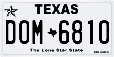 TX license plate DOM6810