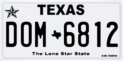 TX license plate DOM6812