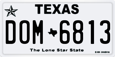 TX license plate DOM6813