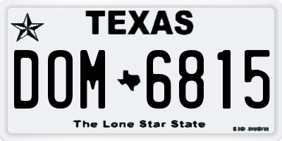 TX license plate DOM6815