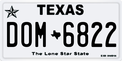 TX license plate DOM6822