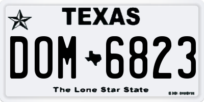 TX license plate DOM6823