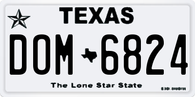 TX license plate DOM6824