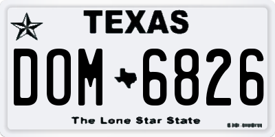 TX license plate DOM6826