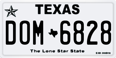 TX license plate DOM6828