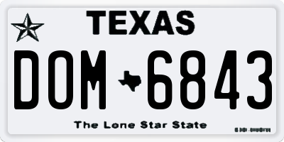 TX license plate DOM6843