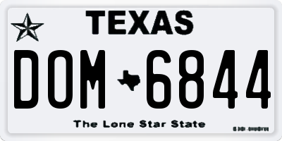 TX license plate DOM6844