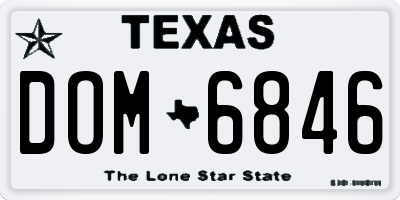 TX license plate DOM6846