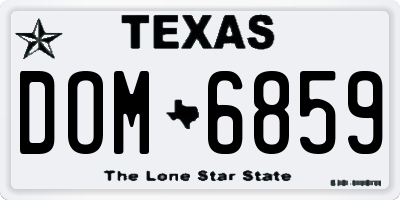 TX license plate DOM6859