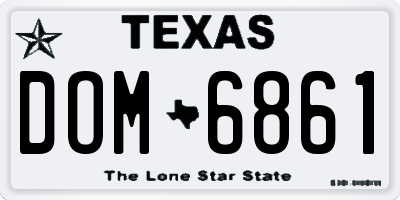 TX license plate DOM6861
