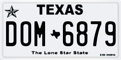 TX license plate DOM6879