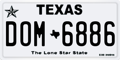 TX license plate DOM6886