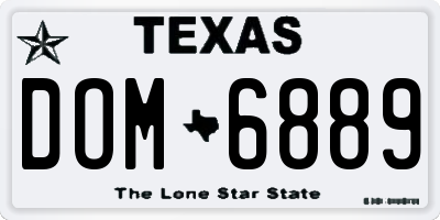 TX license plate DOM6889